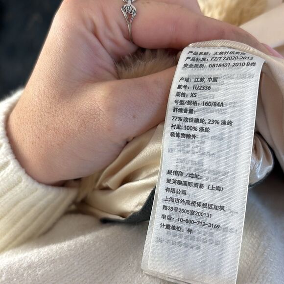 Abercrombie Faux Für Cream Crop Jacket - Picture 6 of 7